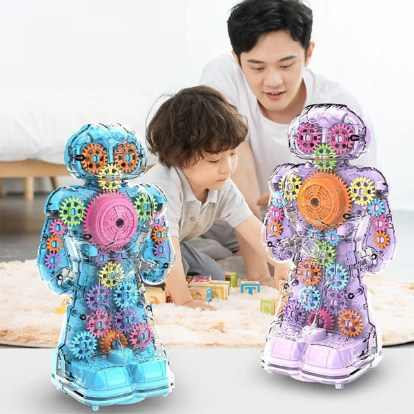 Flashing light and music electric gear robot