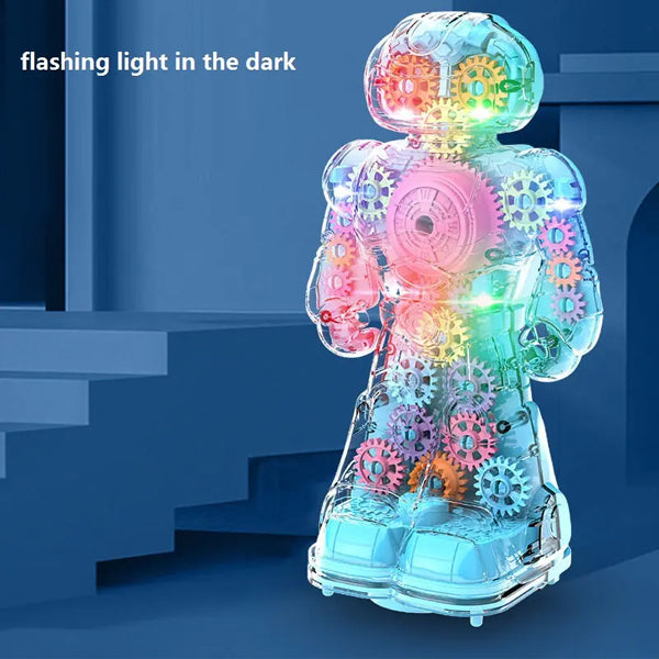 Flashing light and music electric gear robot