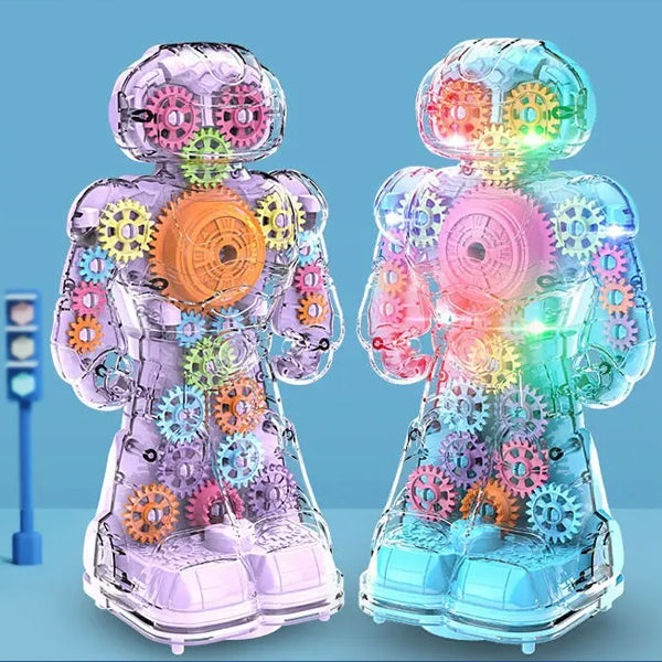 Flashing light and music electric gear robot