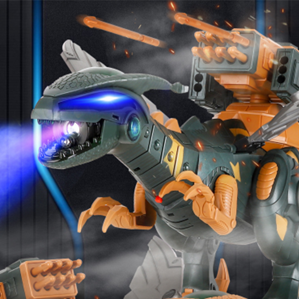 Electronic Walking Dinosaur Robot Toys with Mist Spray Lights Eyes Roaring Sounds and Swinging Tail Action for Kids