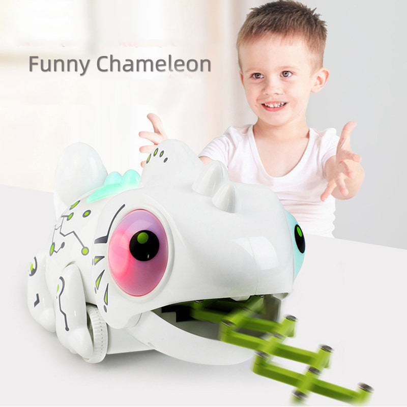 Color Change RC Mini Chameleon Toys 2.4GHz Remote Control Chameleon with LED Lights