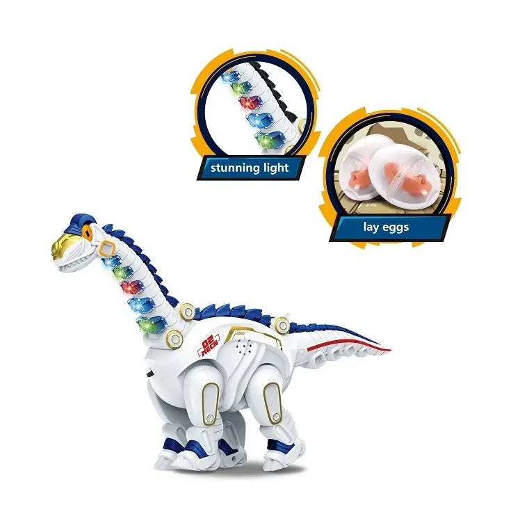 Electric Dinosaur Toy with Light, Walking, Egg-Laying Action - Ideal Gift for Kids' Birthdays