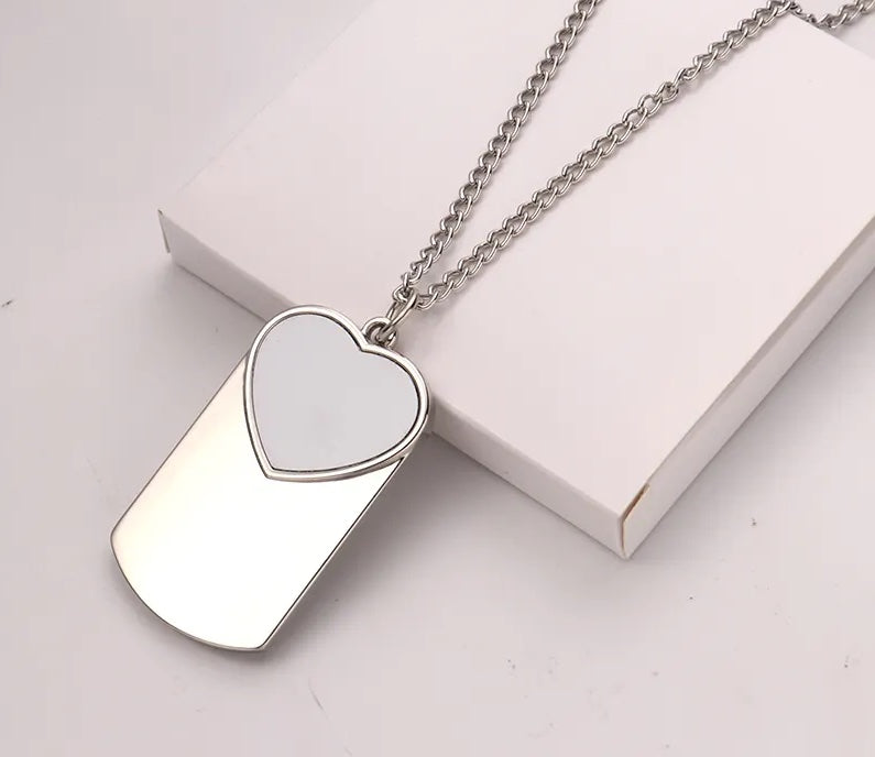 Sublimation Blanks Photo Pendant Necklace Dog Tag Necklace
