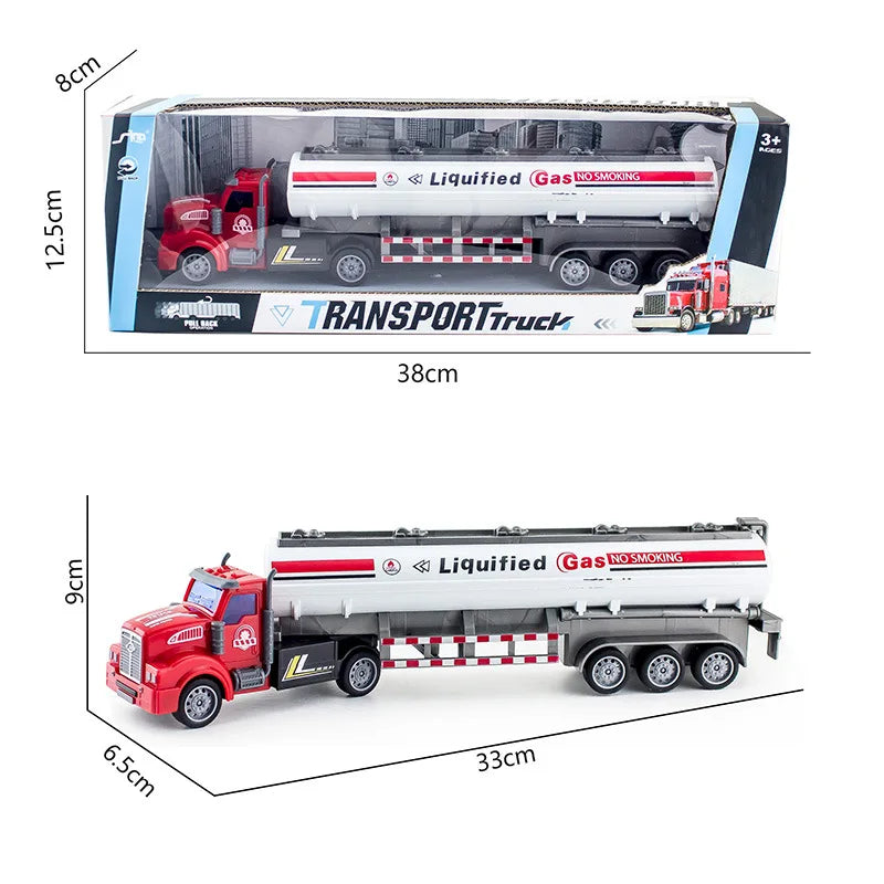 Rev up the Fun: Heavy-Duty Electric Transport Fleet Toy Car Set with Engineering Car, Tractor, and Dump Truck