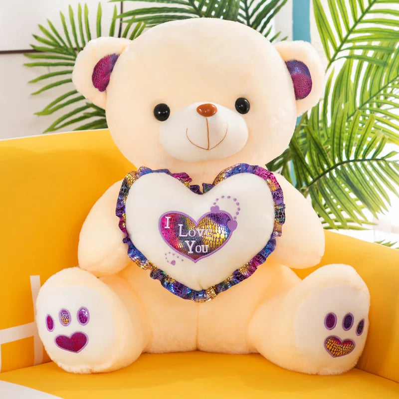 Valentine’s Day Teddy Bear with Heart and Soft Illuminating Light - Stuffed Animal Edition