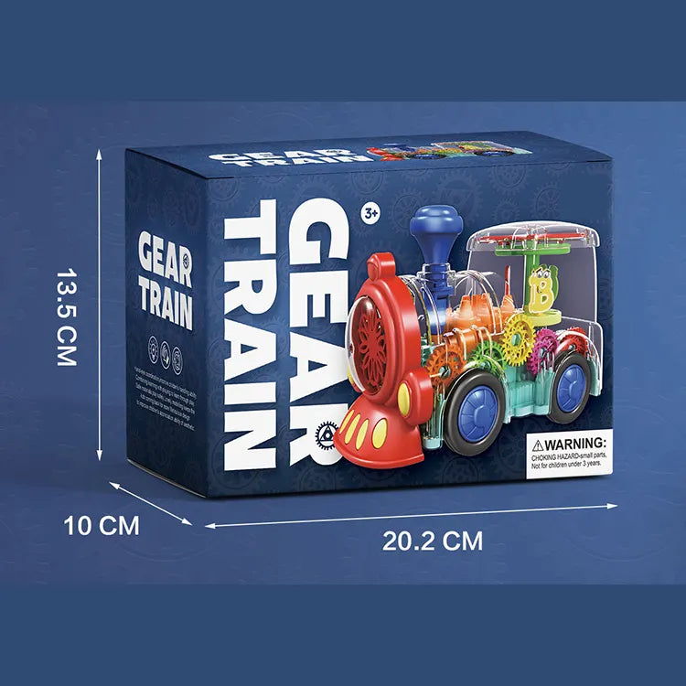 Children's Toy Electric Universal Transparent Gear Train - 360 Degree Rotating Car with Music and Light