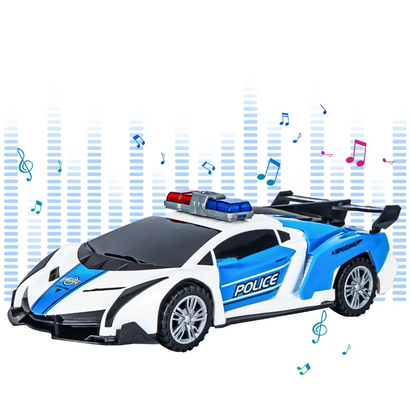 Children's electric universal wheel police car with lighting + sound effect