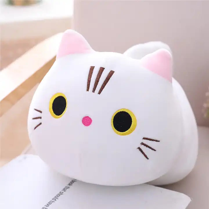 Popular Soft Cat Stuffed Animals Plush Doll Pillow Cartoon Black Orange Sleeping Hugging Cat Plush Toy