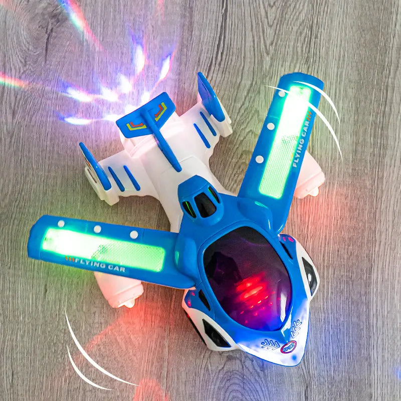 Exciting Rotate 360 degrees Battery-Operated Airplane Toy Stunt Aircraft with Lights and Sounds for Kids