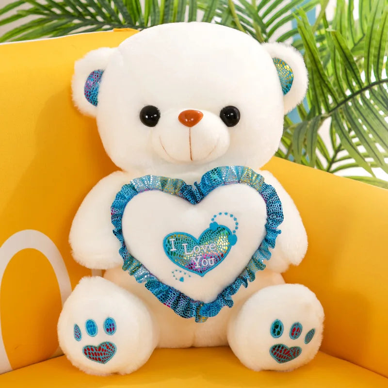 Valentine’s Day Teddy Bear with Heart and Soft Illuminating Light - Stuffed Animal Edition