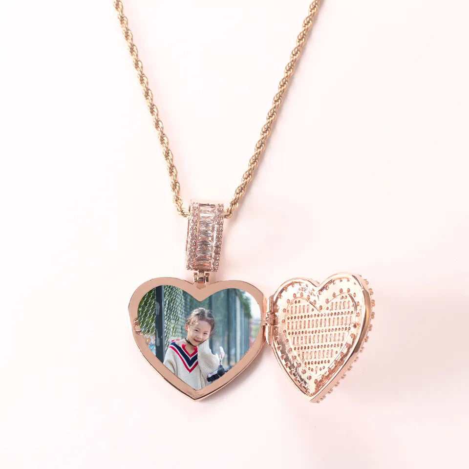 Hip-hop pendant Iced Out DIY Photo Frame Necklace