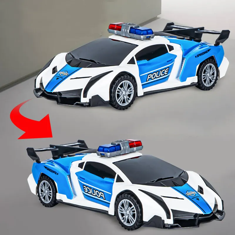 Children's electric universal wheel police car with lighting + sound effect