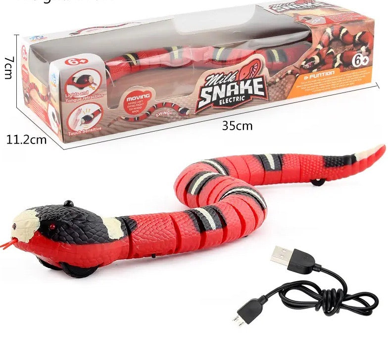 Playful Pranks and Interactive Fun: USB Rechargeable Smart Sensing Snake - The Ultimate Trick Toy for Kids and Halloween Parties
