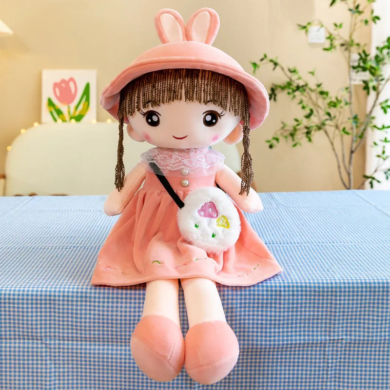 Kawaii OEM Rabbit Plush Toy: Sweet and Cute Plushie Dolls with Bag for Girls - Adorable Rag Doll Bunny Toys, Best Birthday Gift, Soft Huggable Stuffed Doll