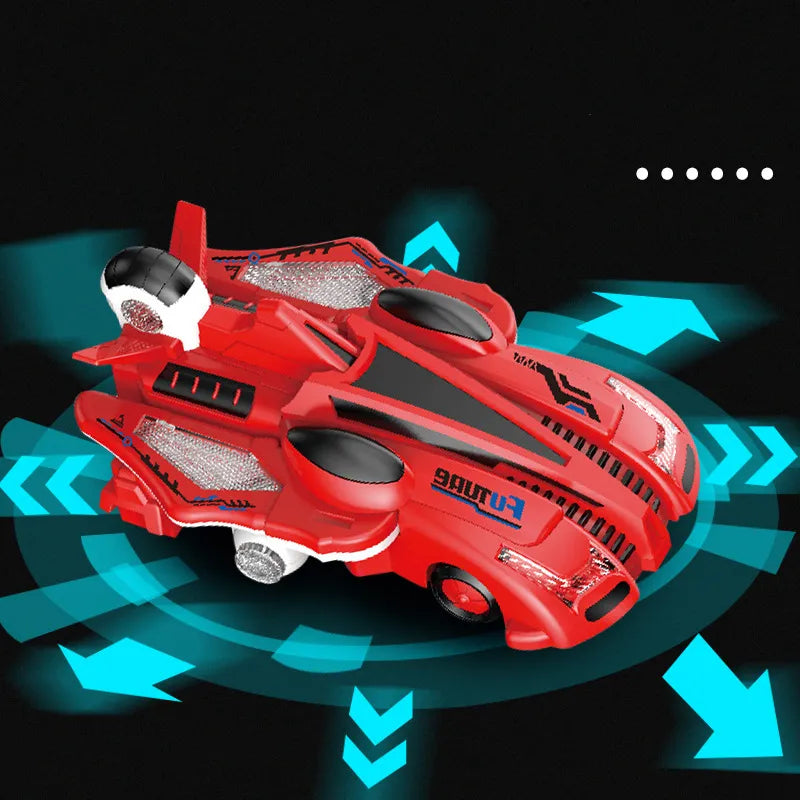 360 Degree Rotation Deformed Car Toy - Stunt Car with Light, Music, and Dynamic Movement