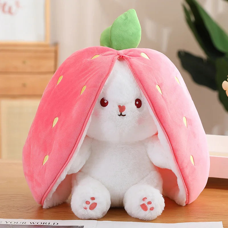 Strawberry Fruit Rabbits Plush Toy - Adorable Stuffed Animals with PP Cotton, Cute Rabbit Dolls for Endless Joy