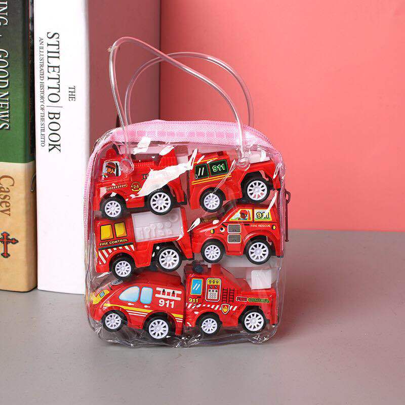 Mini Car Model Toy Pull Back Car Toys Engineering Vehicle Fire Truck Kids Inertia Cars Boy Toys