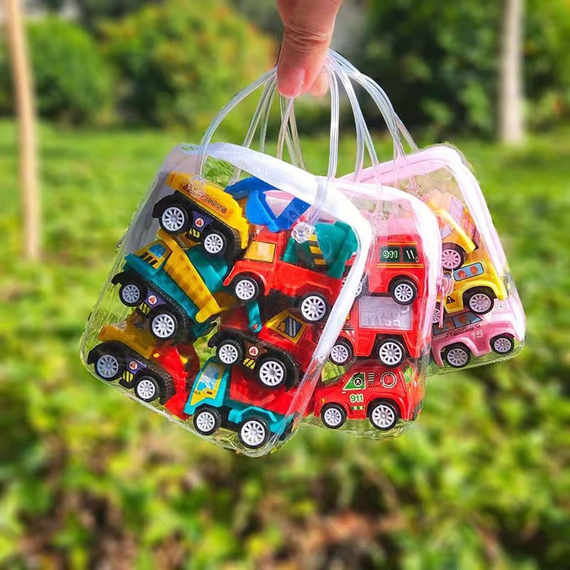 Mini Car Model Toy Pull Back Car Toys Engineering Vehicle Fire Truck Kids Inertia Cars Boy Toys