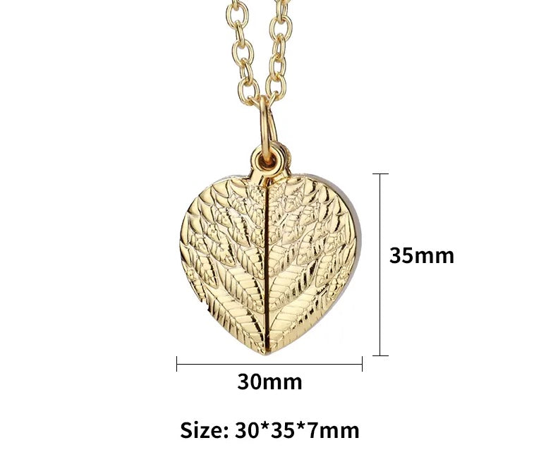 Valentine's Day Gift Angel Wings Sublimation Blank Necklace Heart Lockets Pendant Necklace