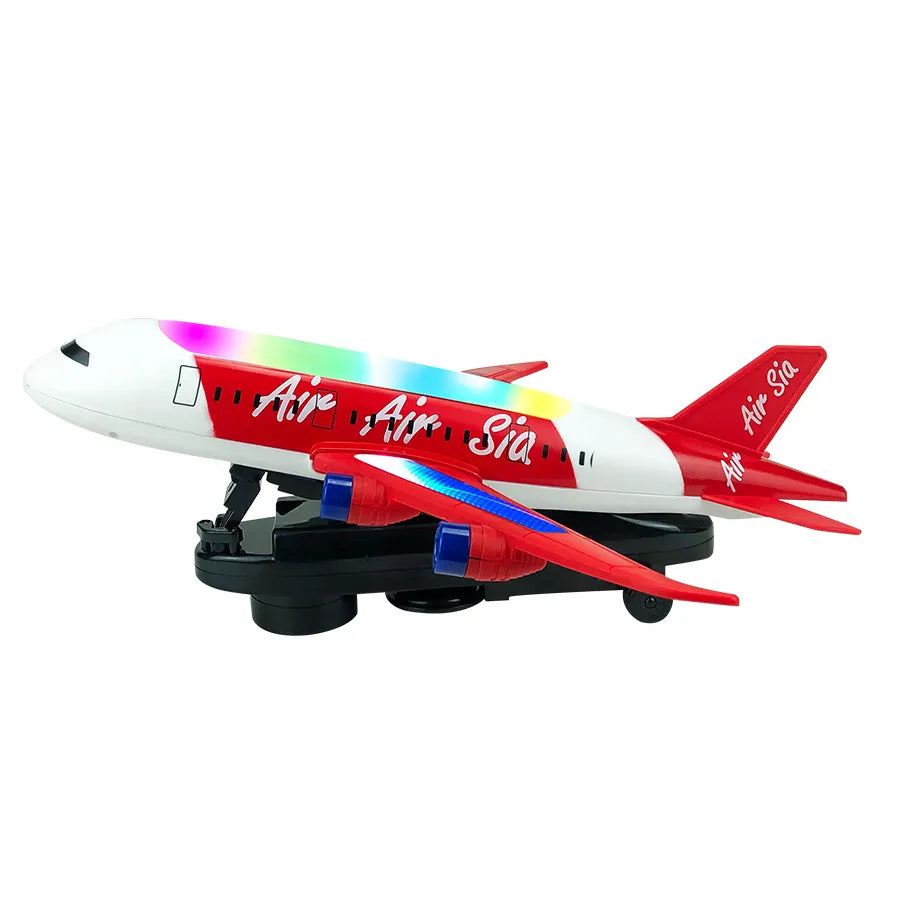 Kids’ simulation musical aircraft toy with light 360 rotation electric universal plane toy for children