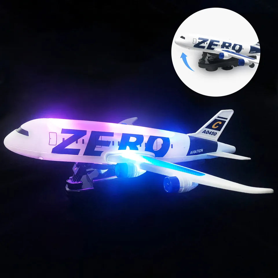 Kids’ simulation musical aircraft toy with light 360 rotation electric universal plane toy for children