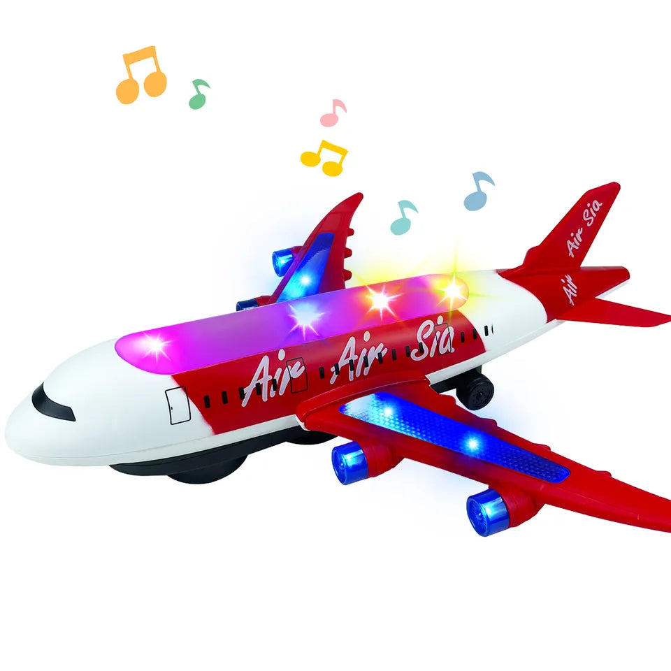 Kids’ simulation musical aircraft toy with light 360 rotation electric universal plane toy for children