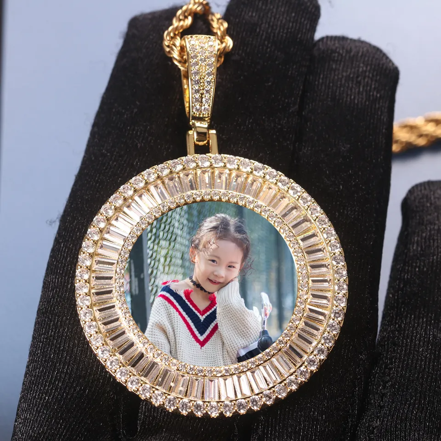 T-square diamond super flash photo pendant lovers DIY fashion luxury necklace