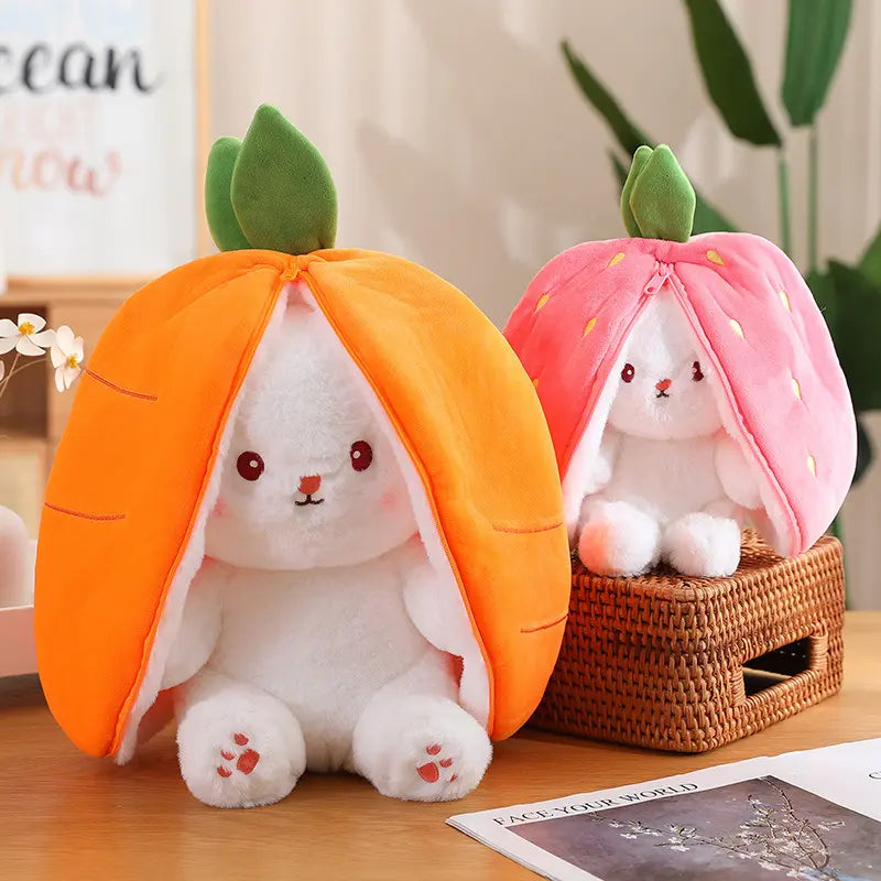 Strawberry Fruit Rabbits Plush Toy - Adorable Stuffed Animals with PP Cotton, Cute Rabbit Dolls for Endless Joy