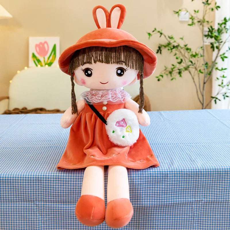 Kawaii OEM Rabbit Plush Toy: Sweet and Cute Plushie Dolls with Bag for Girls - Adorable Rag Doll Bunny Toys, Best Birthday Gift, Soft Huggable Stuffed Doll